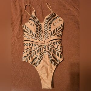 Geometric Patterned One-Piece Swimsuit From Biliblond